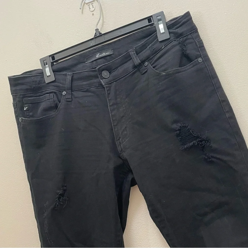 KanCan Black Distressed Brianna Mid Rise Ankle Skinny Jeans Size 30 - Picture 5 of 16